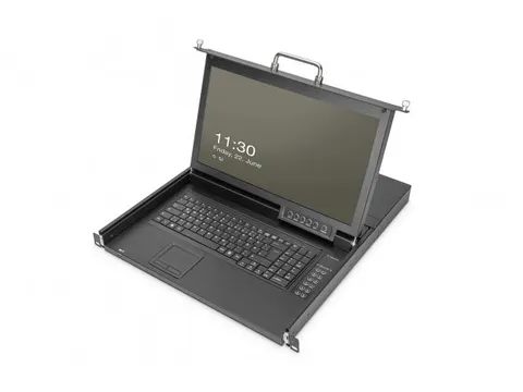 17'' HD LCD KVM-console 8-poorts CAT5 touchpad Amerikaans toetsenbord