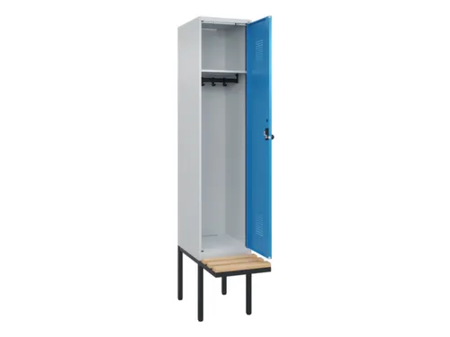 locker met bank,HxBxD 2120x400x815mm,1vak,vak B 400mm,draaigrendel