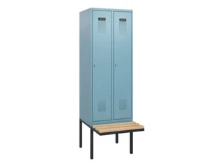 locker met bank,HxBxD 1950x600x815mm,2vak,vak B 300mm,cilinderslot - 2