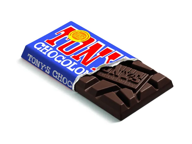 Chocolade Tony Chocolonely donkere melk pretzel toffee reep 90 gram
