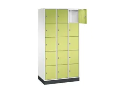 lockerkast,HxBxD 1950x920x500mm,3x5vakken,cil.-slot,sokkel