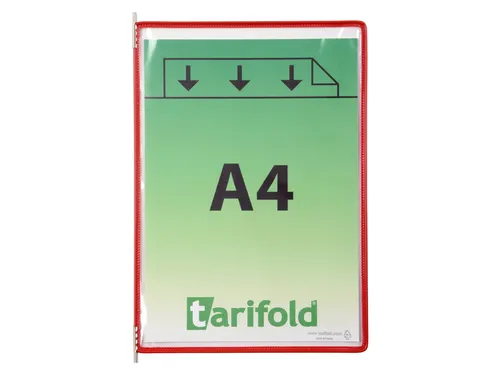 Zichtpaneel Tarifold A4 verticaal 230x343mm Rood 10 stuks