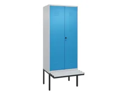 PBM-locker met bank,HxBxD 2120x800x815mm,2vak,vak B 400mm,draaigrendel
