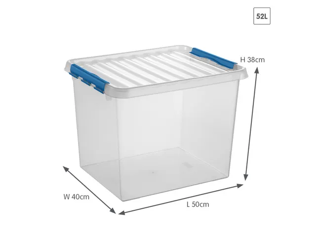 Q-line opbergbox 52L transparant blauw - 50x40x38cm