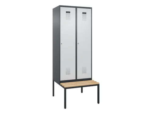 locker met bank,voor scheiding van kleding,HxBxD 2120x800x815mm,2vak
