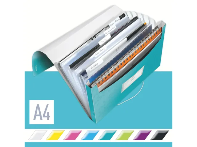 Sorteermap Leitz Wow A4 Pp 6 Vaks Ijsblauw