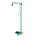 plens-/oogdouche,m. 2sproeikoppen vast m. wasbak,RVS/messing,groen