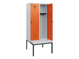 locker met bank,HxBxD 1950x800x815mm,2vak,vak B 400mm,draaigrendel