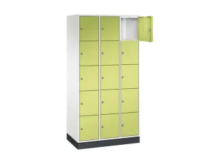 lockerkast,HxBxD 1950x920x500mm,3x5vakken,cil.-slot,sokkel - 1