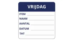 LabelLORD PL Dagetiket Vrijdag 50x50mm Donkerblauw Flushlabel 250 st.
