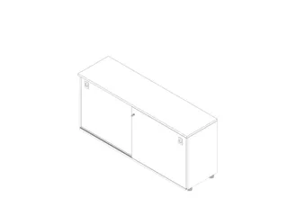 schuifdeurkast,HxBxD 730x1600x450mm,1xhouten vloer,2ordnerhoogte - 1