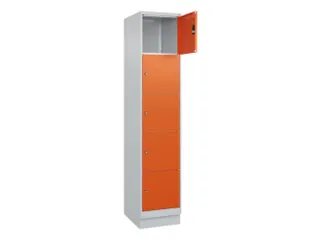 lockerkast,HxBxD 1950x400x500mm,1x5vakken,vak B 400mm,cil.-slot,sokkel - 1