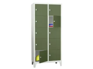 lockerkast,HxBxD 1850x800x500mm,2x5vakken,RAL7035,front RAL6011 - 2