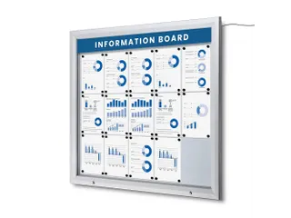 Outdoor mededelingenbord 15x A4 met logopaneel LED verlicht - 4