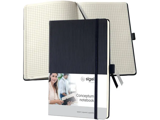 Carnet de note Sigel Conceptum Pure hardcover A5 noir quadrillé