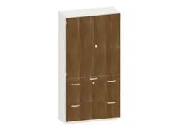kantoorkast,HxBxD 1920x1000x430mm,decor romp wit,decor front noten