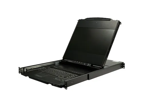 17 inch LCD KVM Console 1U Rackmount DVI VGA USB QWERTY