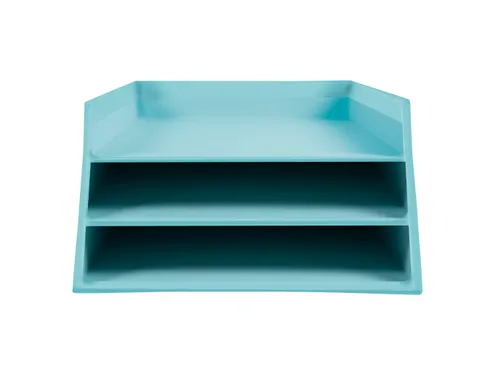 Kartonnen postmand 3 niveaus pastelblauw