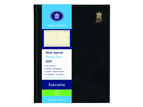 Agenda 2027 Ryam Executive Mundior 7dagen/2pagina's zwart