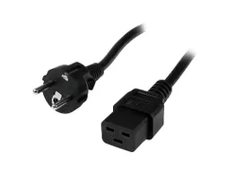 Computer Stroomkabel 2 Meter 16AWG, EU Schuko naar C19 16A 250V Zwart