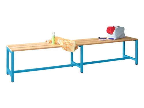 omkleedbank,LxD 2000x370mm,houten lijst beuken,onderstel RAL5012