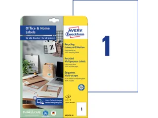 Etiket Avery Zweckform LR3478-10 210x297mm recycled Wit 10 stuks - 5