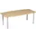vergadertafel HxBxD 72x200x80cm vatvormig beuken 4voeten Alu