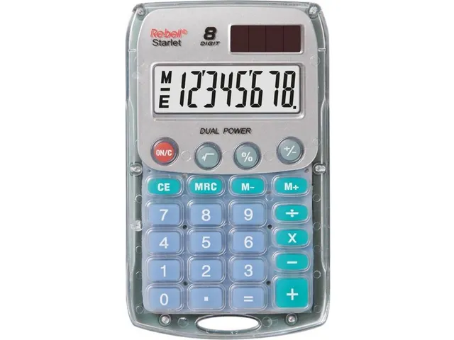Calculator Rebell STARLET transparant hand 8 digit