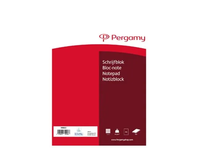 schrijfblok, 60 g/m², ft A4, 100 vel, geruit 5 mm