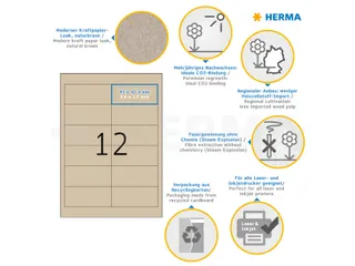 HERMA 10754 Silphie-papier Etiketten A4 97x42,3mm bruin 240 stuks - 9