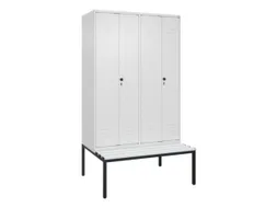 PBM-locker met bank,HxBxD 2120x1200x815mm,4vak,vak B 300mm