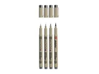 Fineliner Sakura Pigma Micron koelgrijs set 4 maten - 4