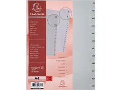 Tabbladen A4 Jan-Dec 12-delig Grijs 11-gaats