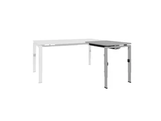 Bureau Linesto N4 aanbouwtafel 120x60cm lichtgrijs 25mm alu - 1