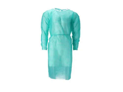 Pp Non Woven Isolatieschort Groen Latex Vrij Regular Weight 100 Stuks