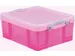 opbergdoos 18 liter XL transparant roze