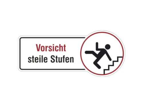 aanwijzingsbord,Pas op! Steile treden,PVC,om te verlijmen