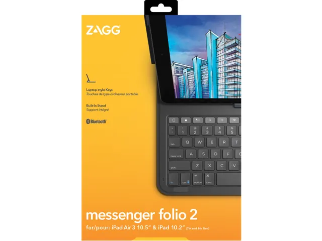 ZAGG Messenger Folio 2, Zwitsers, Apple, 10.2-in. iPad (7th & 8th gen)