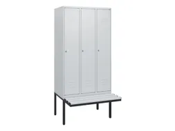 locker met bank,HxBxD 1950x900x815mm,3vak,vak B 300mm,cil.-slot