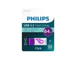 USB stick 3.2 Philips Click USB-C 64GB paars