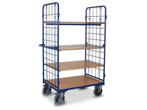 Etagewagen 500kg 1200x800mm H 1820mm 2 Wanden Draadgaas 4 Etages