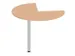 aanbouwtafel,i.h.v.,HxØ 720-840x1000mm,driekwartrond,NE-esdoorn