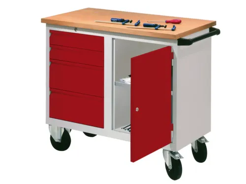 Werkplaatswagen 4 Laden 400kg Staalplaat Ral7035 Frontral 3000