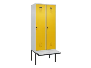 locker met bank,HxBxD 2120x800x815mm,2vak,vak B 400mm,draaigrendel - 2
