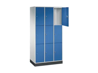 lockerkast,RAL 7035/RAL 5010,HxBxD 1950x920x500mm,3x3vakken,cil.-slot - 1