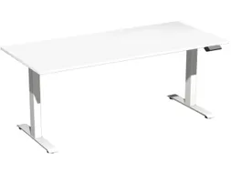 Elektrisch ihv bureau,HxBxD 730-1230x1800x800mm,blad wit,T-voet wit