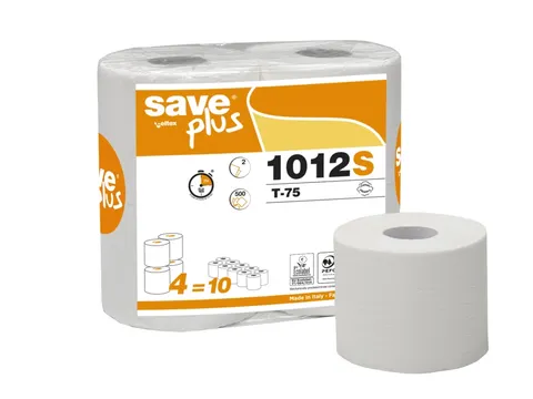 Toiletpapier Celtex Save Plus 2-laags wit 500 vel krimp 10x4 rol