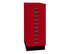 kantoor-ladekast HxBxD 670x279x380mm 10 laden romp kardinaalrood staal