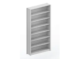 kantoorstelling grondveld HxBxD 2550x1306x335mm 7 OH Stalen Ral7035