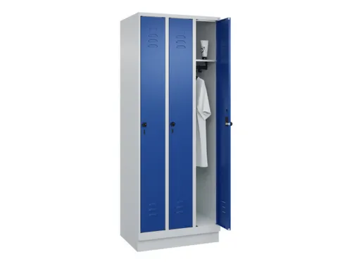 locker,HxBxD 1950x750x500mm,3vak,vak B 250mm,draaigrendel,sokkel